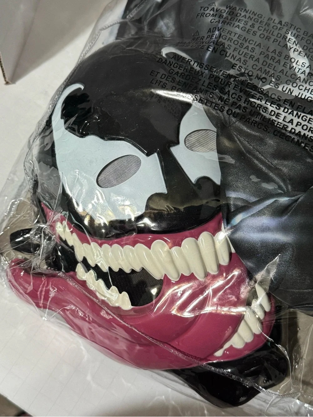 Marvel Venom Kids Black & White Muscle Jumpsuit with Mask